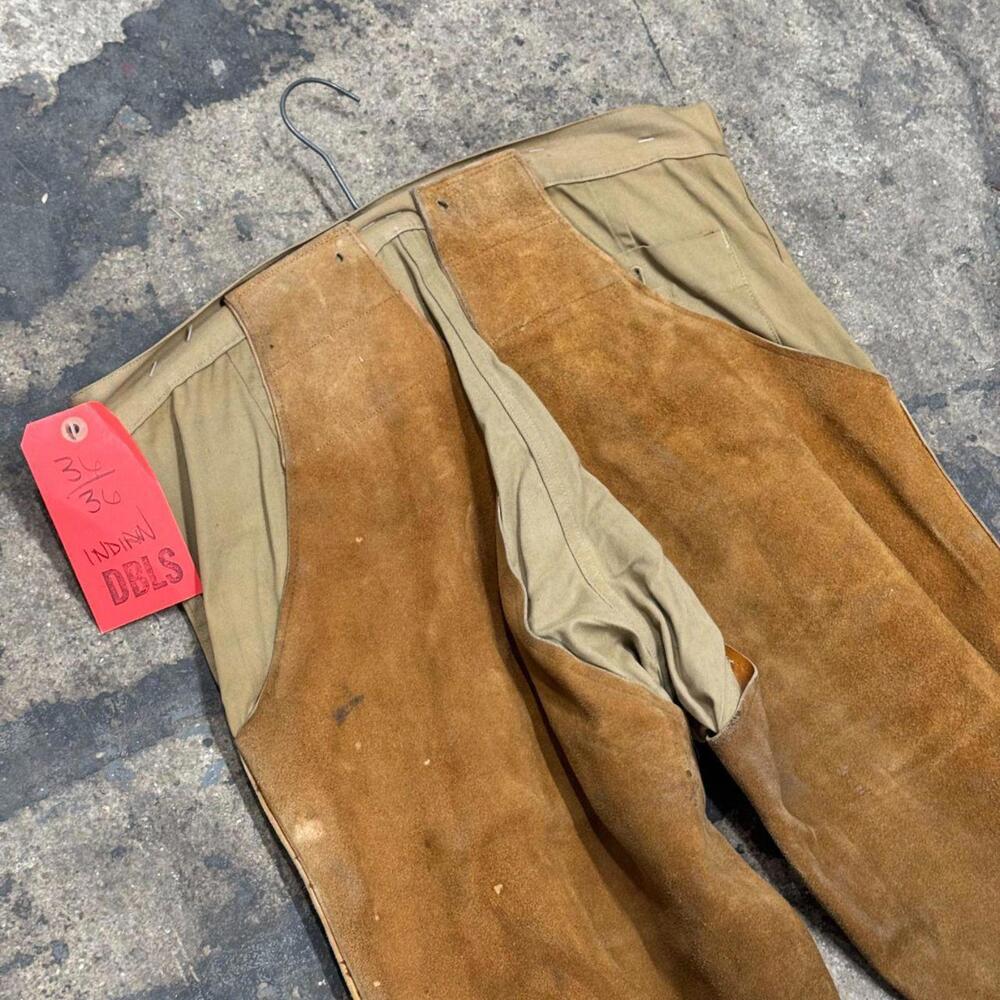Vintage 1940s 50s Genuine Suede Western Film Costume Chap Bellbottom Trousers - Picture 8 of 8